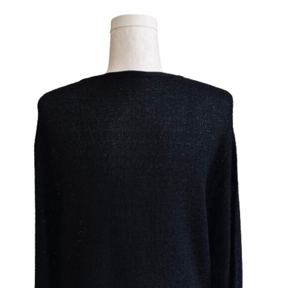 Chicos Design Black Open Weave Knit Button Front Cardigan Sweater Size M/L - Picture 6 of 12